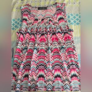 Kasper Pink and Black Chevron Top